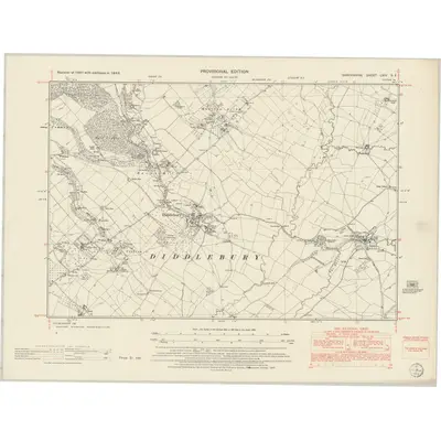 1949 Map of Shropshire LXIV.SE, 1953 Print