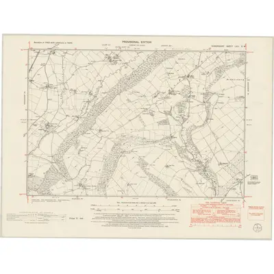 1949 Map of Shropshire LXIV.SW, 1953 Print