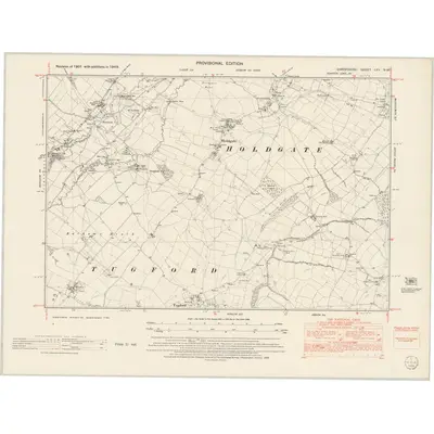 1949 Map of Shropshire LXV.NW, 1953 Print