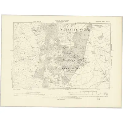 1902 Map of Shropshire LXV.SE, 1903 Print