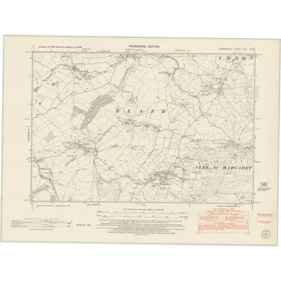 1949 Map of Shropshire LXV.SW, 1953 Print