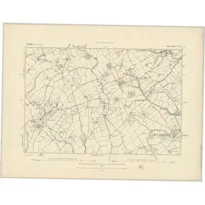 1882 Map of Shropshire LXVI.NW, 1883 Print