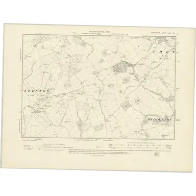 1901 Map of Shropshire LXVI.NW, 1903 Print