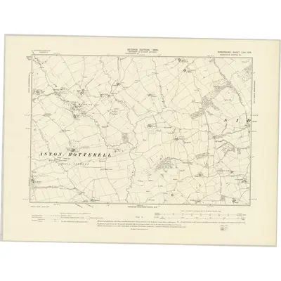 1902 Map of Shropshire LXVI.SW, 1903 Print