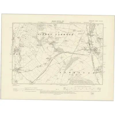 1902 Map of Shropshire LXX.NE, 1903 Print
