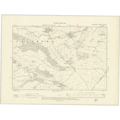 1901 Map of Shropshire LXX.SW, 1903 Print