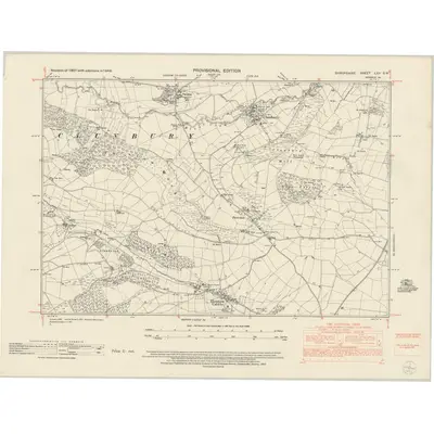 1949 Map of Shropshire LXX.SW, 1953 Print