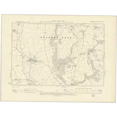 1901 Map of Shropshire LXXI.SE, 1904 Print