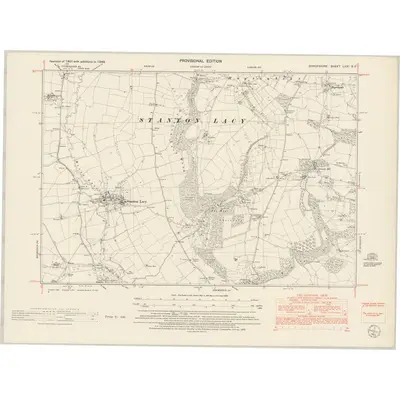 1949 Map of Shropshire LXXI.SE, 1953 Print