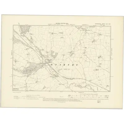 1902 Map of Shropshire LXXI.SW, 1904 Print