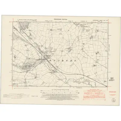 1949 Map of Shropshire LXXI.SW, 1953 Print