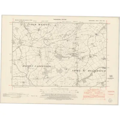 1949 Map of Shropshire LXXII.NW, 1953 Print