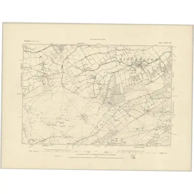 1877 Map of Shropshire LXXII.SE, 1883 Print