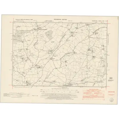 1949 Map of Shropshire LXXII.SW, 1953 Print