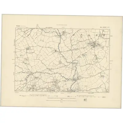 1883 Map of Shropshire LXXIII.NW, 1884 Print