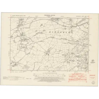 1949 Map of Shropshire LXXIX.NW, 1953 Print