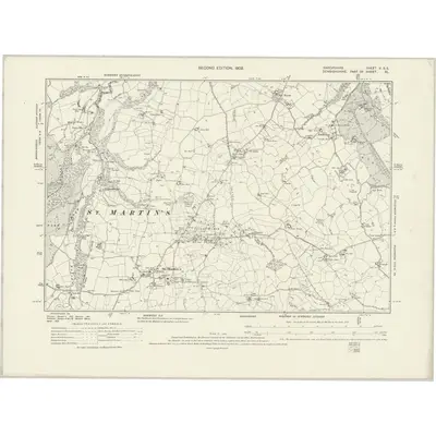 1899 Map of Shropshire V.SE, 1932 Print