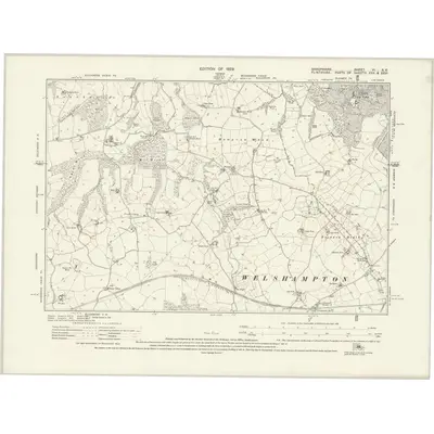 1924 Map of Shropshire VI.SE, 1929 Print