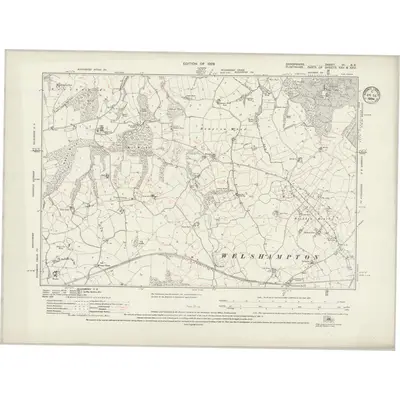 1924 Map of Shropshire VI.SE, 1934 Print