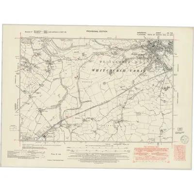 1937 Map of Shropshire VII.NE, 1949 Print