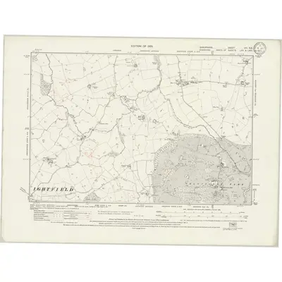 1924 Map of Shropshire VIII.NE, 1933 Print
