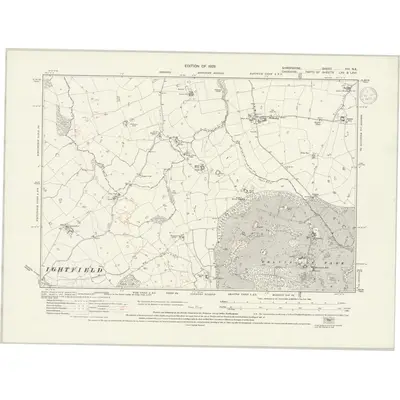 1924 Map of Shropshire VIII.NE, 1937 Print