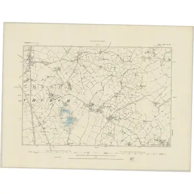 1879 Map of Shropshire VIII.NW, 1884 Print