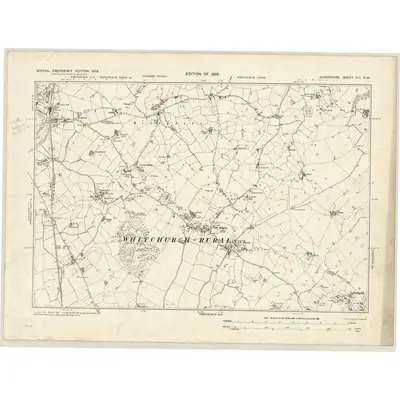 1938 Map of Shropshire VIII.NW, 1939 Print