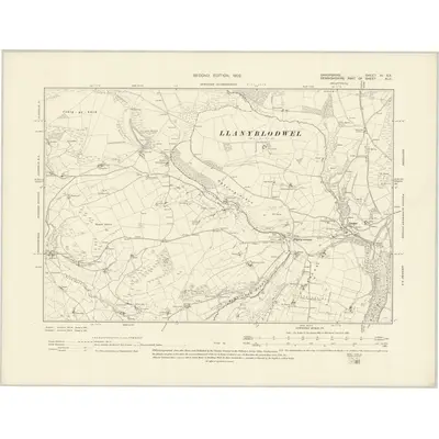 1900 Map of Shropshire XI.SE, 1902 Print
