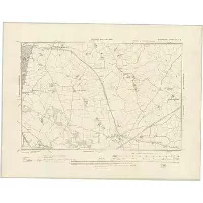 1900 Map of Shropshire XII.NE, 1902 Print