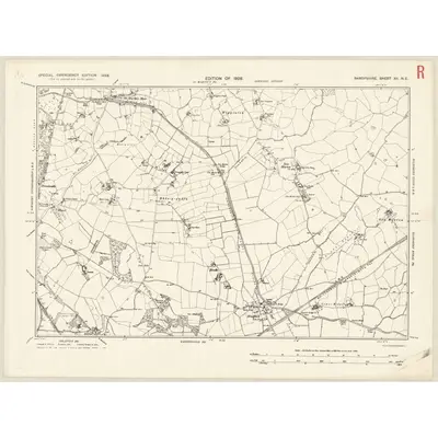 1938 Map of Shropshire XII.NE, 1939 Print