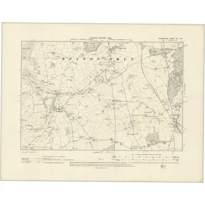 1900 Map of Shropshire XII.NW, 1902 Print