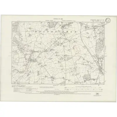 1924 Map of Shropshire XII.NW, 1933 Print
