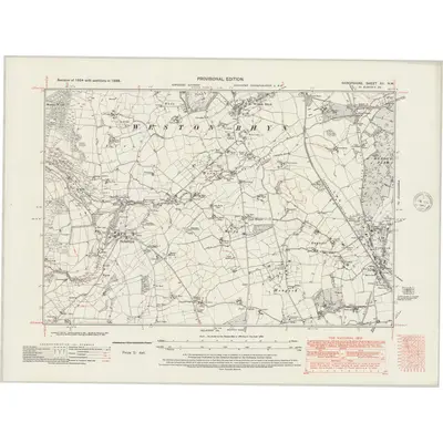 1938 Map of Shropshire XII.NW, 1947 Print