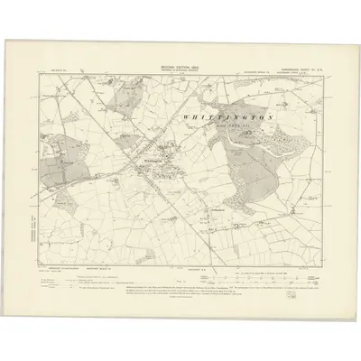 1900 Map of Shropshire XII.SE, 1902 Print