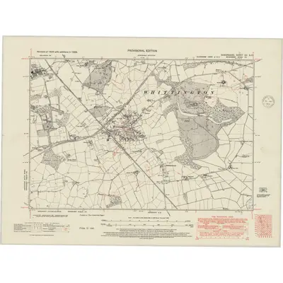 1938 Map of Shropshire XII.SE, 1948 Print
