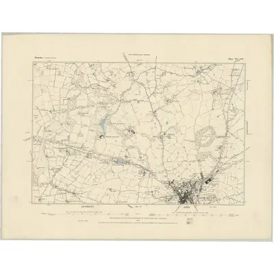 1874 Map of Shropshire XII.SW, 1884 Print