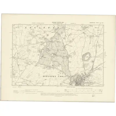 1900 Map of Shropshire XII.SW, 1902 Print