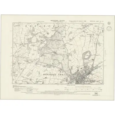 1938 Map of Shropshire XII.SW, 1948 Print