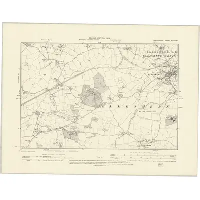 1899 Map of Shropshire XIII.NW, 1902 Print