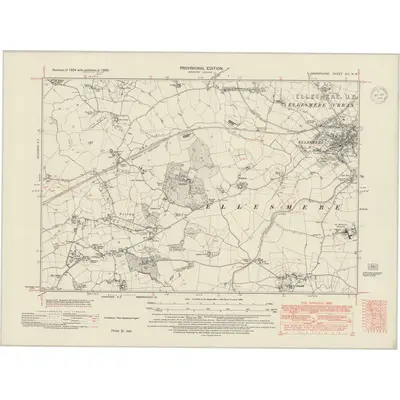 1938 Map of Shropshire XIII.NW, 1948 Print