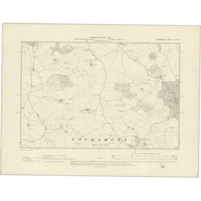 1900 Map of Shropshire XIII.SE, 1902 Print