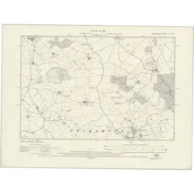 1924 Map of Shropshire XIII.SE, 1929 Print