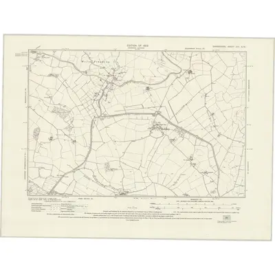 1924 Map of Shropshire XIII.SW, 1929 Print