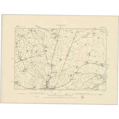 1880 Map of Shropshire XIV.SE, 1884 Print