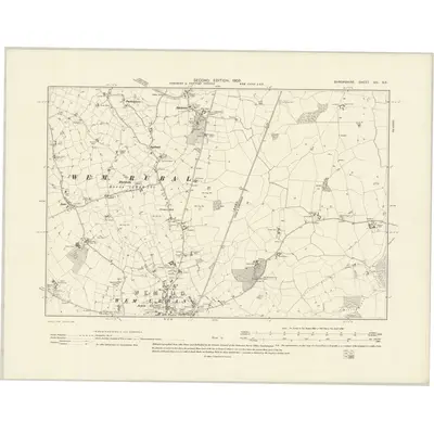 1900 Map of Shropshire XIV.SE, 1903 Print