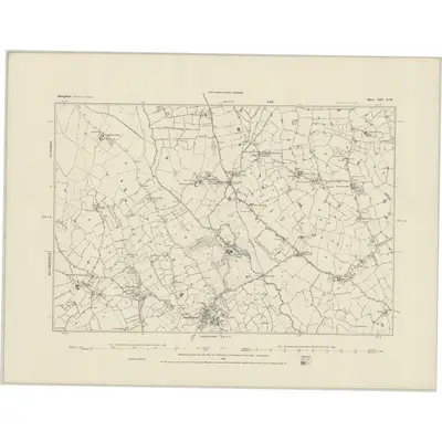 1874 Map of Shropshire XIV.SW, 1884 Print