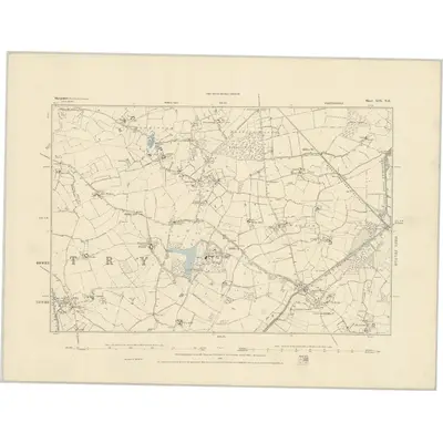 1874 Map of Shropshire XIX.NE, 1884 Print