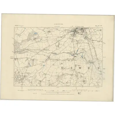 1874 Map of Shropshire XIX.NW, 1884 Print