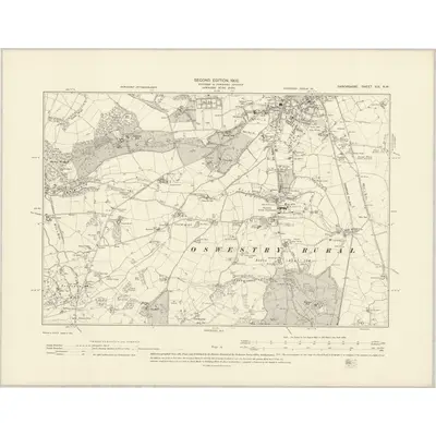 1900 Map of Shropshire XIX.NW, 1902 Print